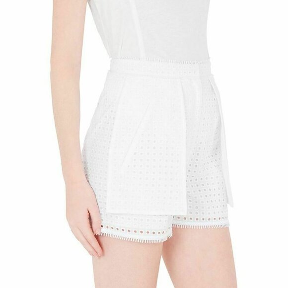 Sass and Bide Mini Eyelet Shorts Womens 6 White High Rise Cotton Tailored Summer - Picture 9 of 9
